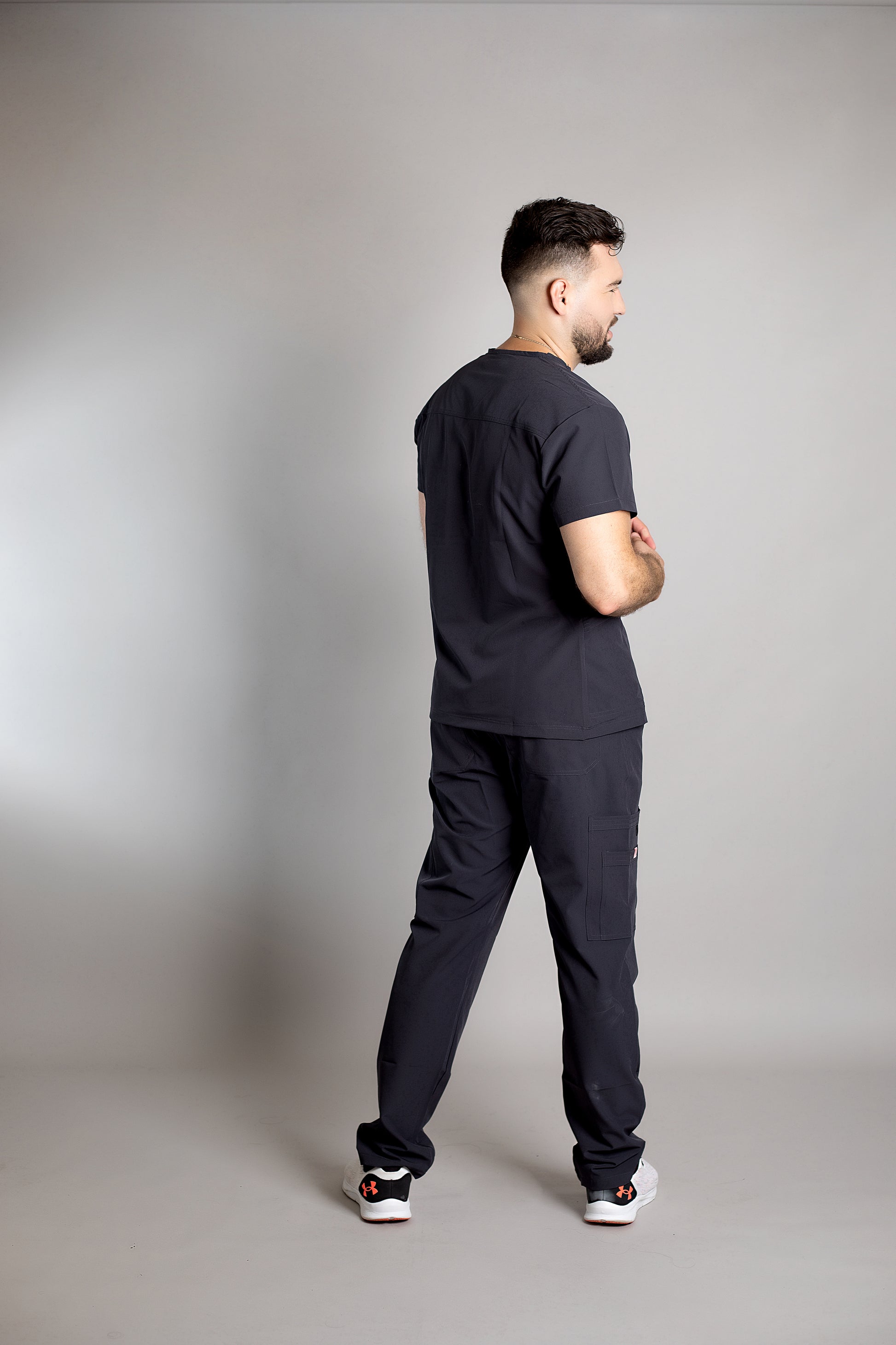 Scrub FANCY Gris Oxford – MEDIK UNIFORMS