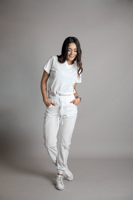 Scrub FANCY Jogger Blanco